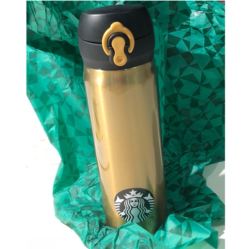 全新 現貨 Starbucks 金色保溫瓶 不鏽鋼輕量隨身瓶 不議價