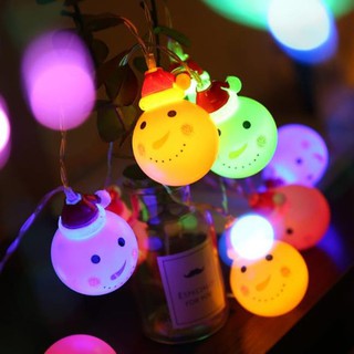 聖誕節燈串 LED 聖誕燈 聖誕燈飾 雪人燈串 20顆 3M 小夜燈 燈條 LED燈 聖誕樹 【M440017】