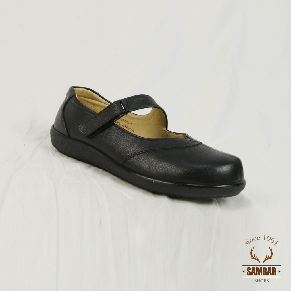 【Sambar 水鹿】282 都會真皮娃娃鞋台灣製 手工真皮鞋  黑色22~24cmD楦