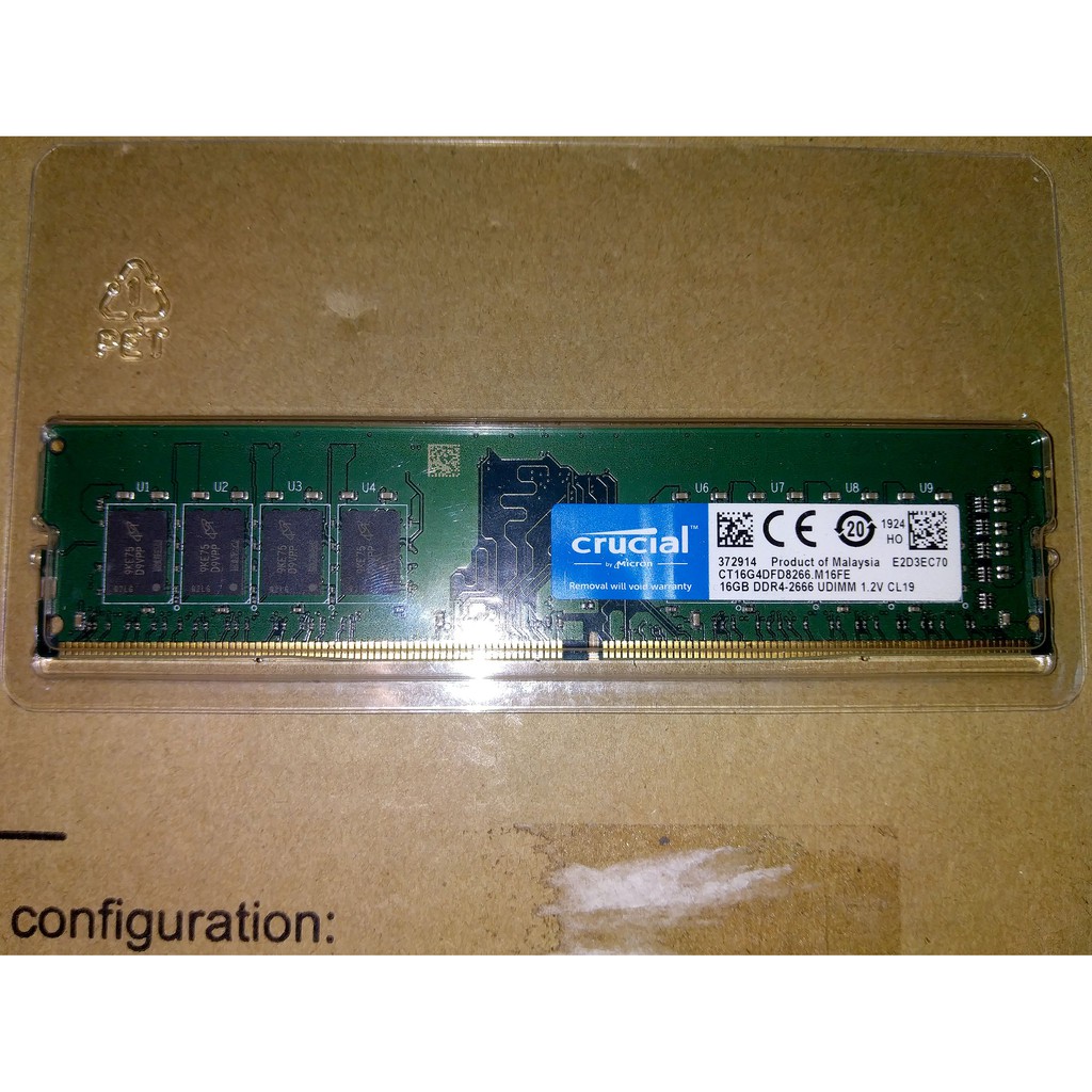 美光 Micron DDR4 2666 16G 雙面 桌上型記憶體 RAM 16GB CT16G4DFD8266