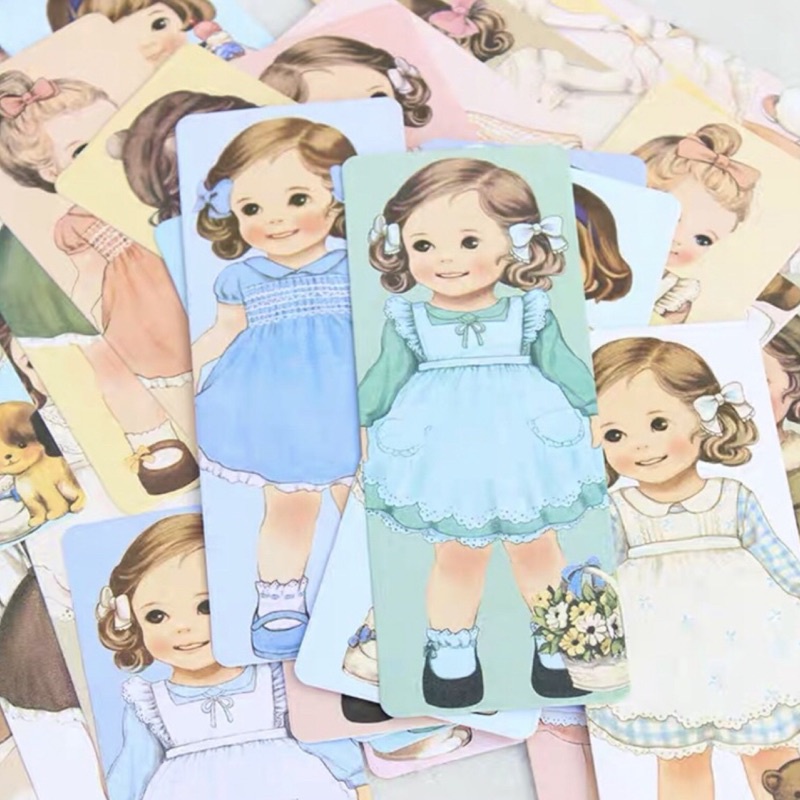《妍選文具》V001 書籤 韓國復古洋娃娃書籤 換裝洋娃娃 現貨供應 韓國afrocat 復古洋娃娃