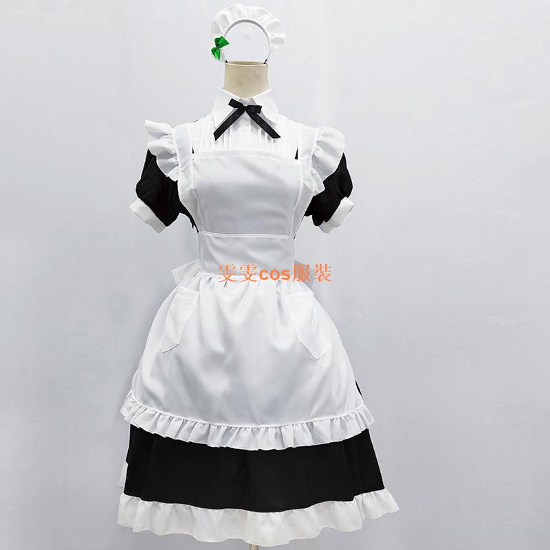 葵葵子cos 新款日系女仆可愛連衣裙黑白傳統女傭中長裙女管家可愛女裝cos服萬聖節服裝 蝦皮購物