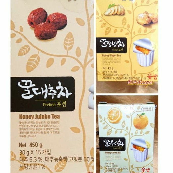 😋花泉😋韓國 蜂蜜柚子茶/蜂蜜紅棗茶/蜂蜜薑茶 (隨身包) 【30公克*15入】