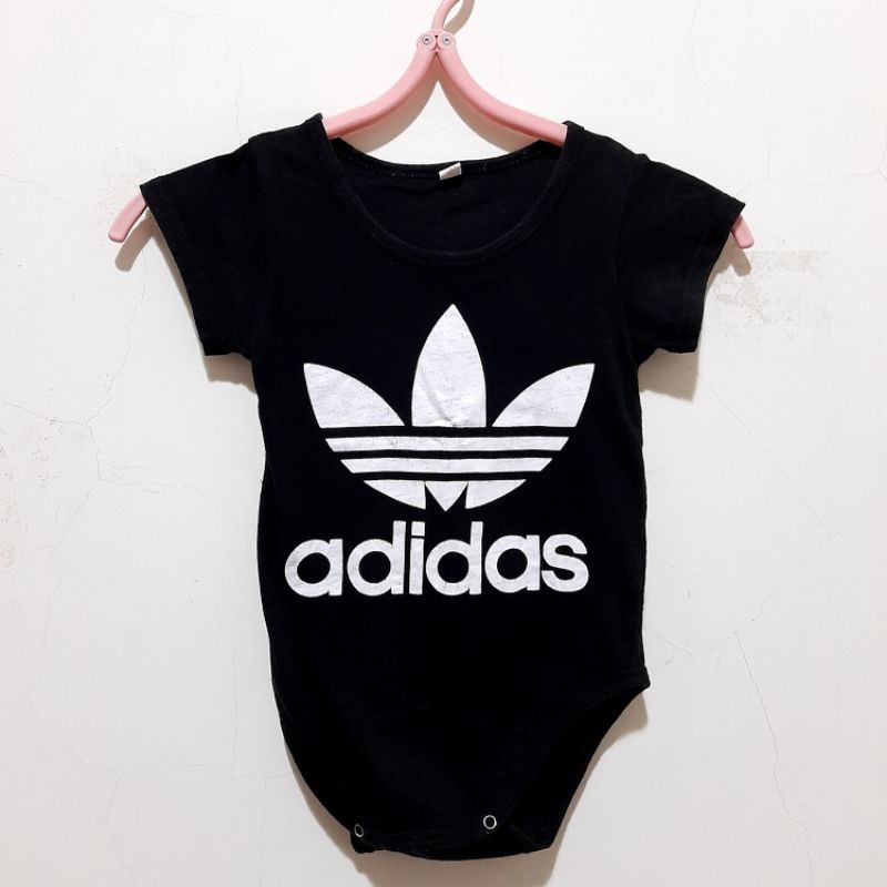 【2手】嬰幼兒短袖包屁衣【黑adidas】