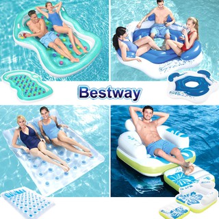 【游泳用品】Bestway游泳單雙人充氣浮床水上躺椅浮排氣墊浮板 水上漂椅子