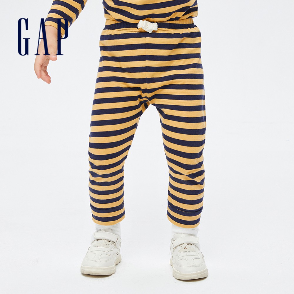 Gap 嬰兒裝 純棉條紋長褲 布萊納系列-黃色條紋(742769)