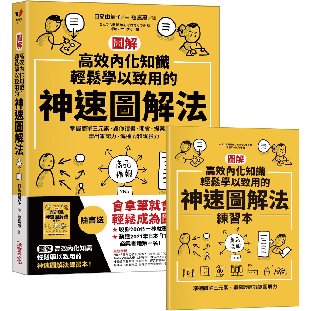 【采實】【圖解】高效內化知識、輕鬆學以致用的神速圖解法（隨書送「神速圖解法練習本」）｜采實文化 官方旗艦店