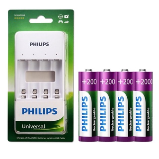 Philips 飛利浦 USB低自放鎳氫充電電池組(智慧型充電器+3號4入) 現貨 蝦皮直送