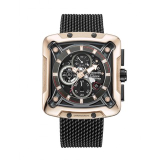 【金台鐘錶】Alexandre Christie (3030MCBBRBA) 黑色鋼帶 玫瑰金 方型大錶徑 男錶