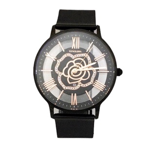 【TIVOLINA 小紅帽】晶鑽山茶花鏤空米蘭帶腕錶 MAK7007-K 現代鐘錶