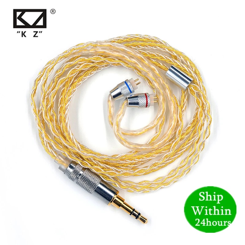 Kz耳機金銀混裝升級線耳機線適用於原裝zs10 Pro ZSN ZS10 AS10 AS06 ZST ES4 ZSN P