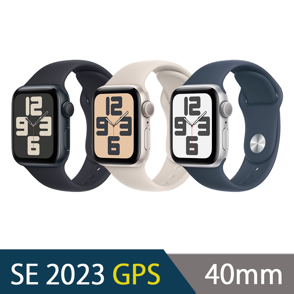 Apple Watch SE 40mm 鋁金屬錶殼配運動錶帶(GPS)-M/L-2023 蝦皮直送