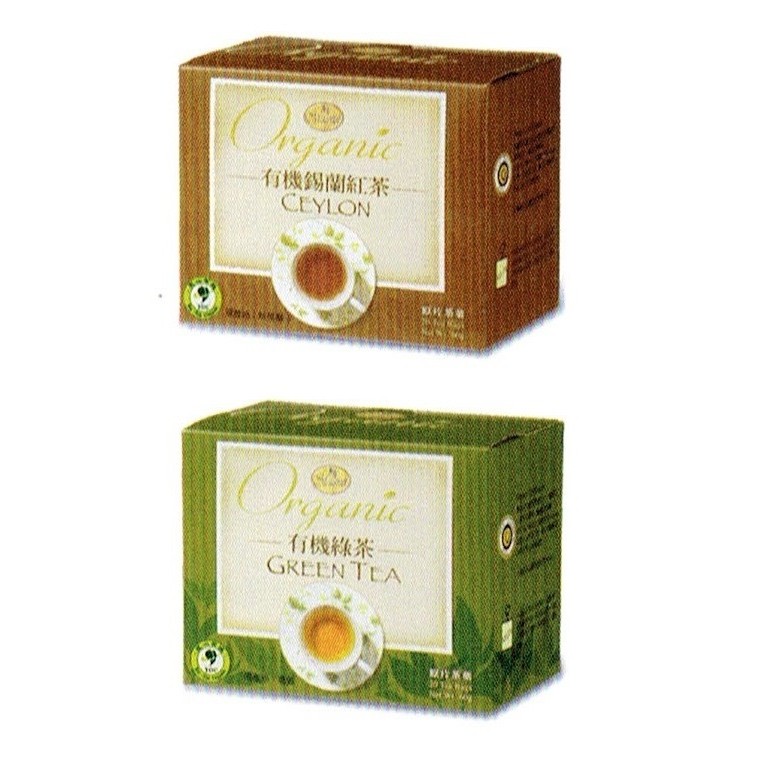 曼寧 有機錫蘭紅茶20茶包/盒  有機綠茶20茶包/盒