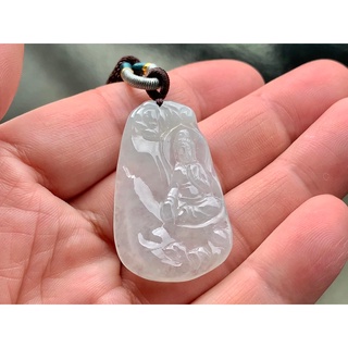 天然緬甸翡翠A貨 細糯帶冰 自在觀音 菩薩 翡翠掛件 項鍊掛件【琪臻珠寶 Qi-Zhen Jewelry】免運