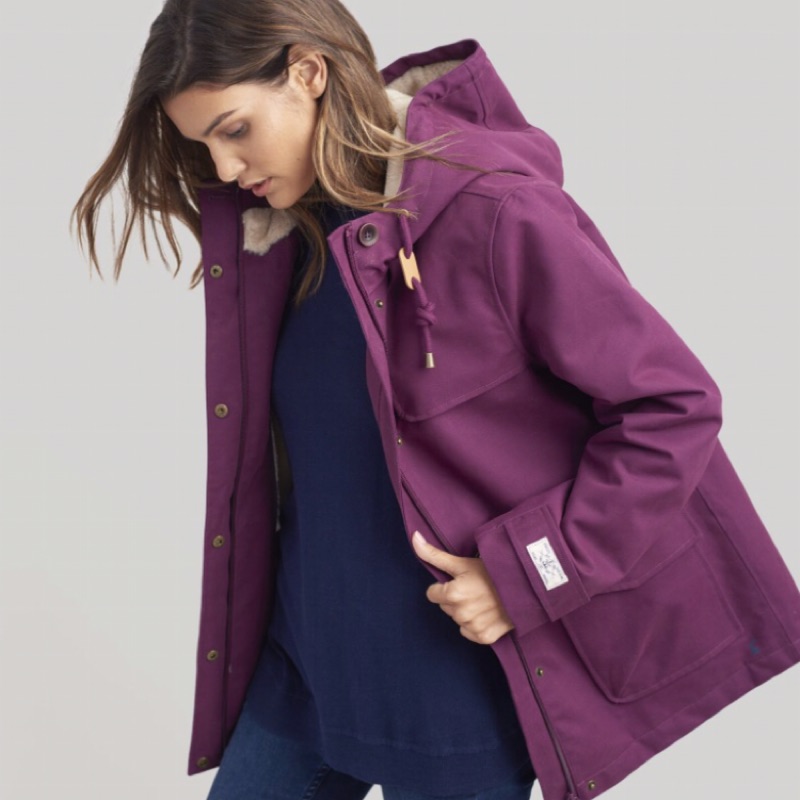 Miolla 英國品牌Joules 深藍/紫色內裡超質感超柔軟鋪毛防風防水保暖外套