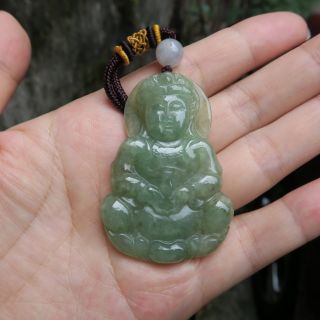 緬甸玉玉石觀音菩薩玉墜 淡綠滿色冰糯種 水頭飽滿 翡翠A貨附証書 現貨在臺北市