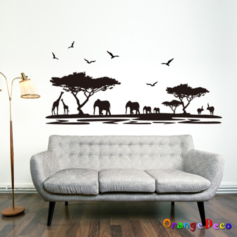 【橘果設計】非洲剪影 壁貼 牆貼 壁紙 DIY組合裝飾佈置
