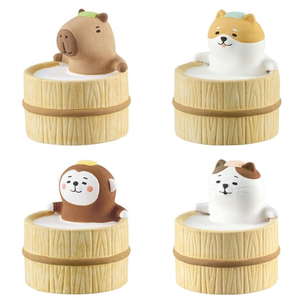 四款🍓現貨🍓日本 decole 溫泉泡湯 可愛動物 擴香石 芳香座薰香 擴香 精油 水豚 貓咪 柴犬 猴子 BeeCost