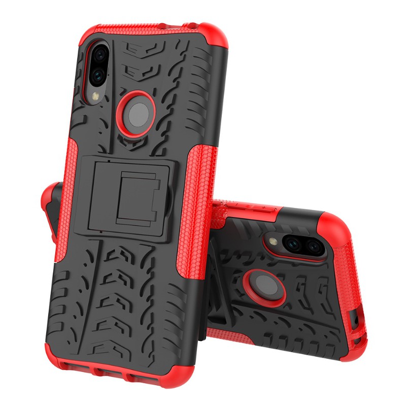 紅米note7 pro手機殼創意數碼配件 炫紋二合一支架防摔保護套