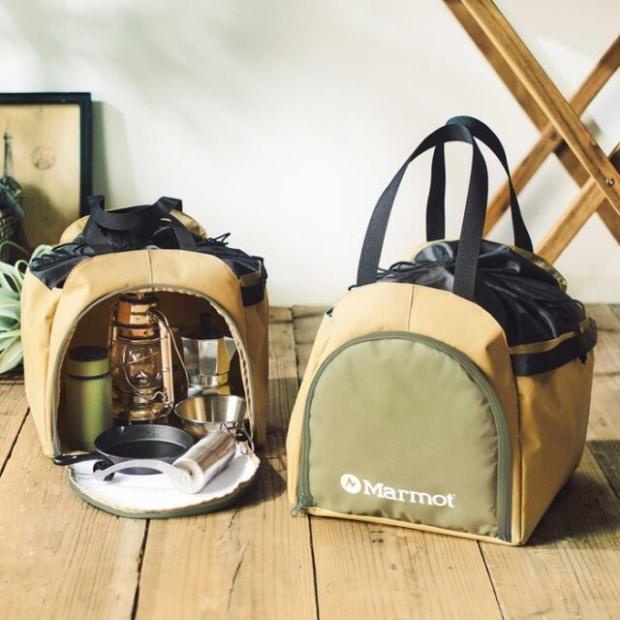 ★JS日雜附錄★ Marmot 卡其 束口 大容量 單肩 收納 手提 側開 購物袋 露營 旅行包 行李袋 MonoMax