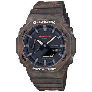 CASIO 卡西歐 GA-2100FR-5A / G-SHOCK系列 戶外休閒雙顯腕錶 / 大地迷彩 45.4mm