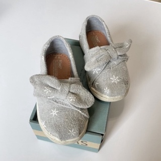 TOMS Classic Drizzle Grey Snowflakes Tiny 14cm 雪花 童鞋