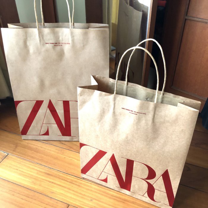 Zara 新年特別版燙金Logo紙袋/提袋/環保袋/購物袋/禮物袋/禮品袋/手提袋/包裝袋