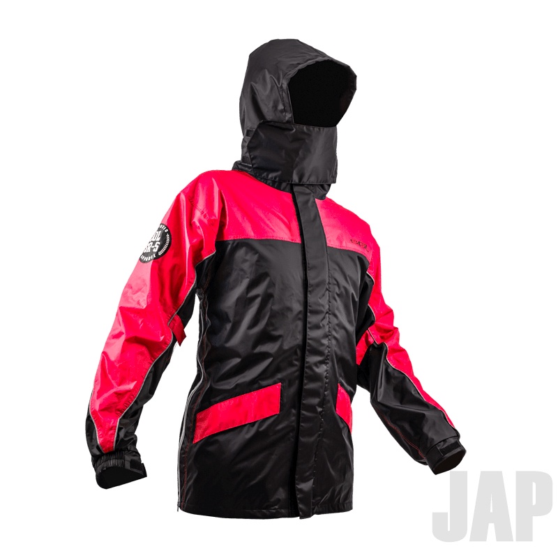 SOL SR-5 運動型雨衣 黑/紅 兩件式雨衣 雙側開 防風防水透氣 機車雨衣
