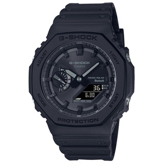 CASIO 卡西歐 男 G-SHOCK八角形碳核心防護太陽能多功能潮流運動腕錶-極簡全黑(GA-B2100-1A1)