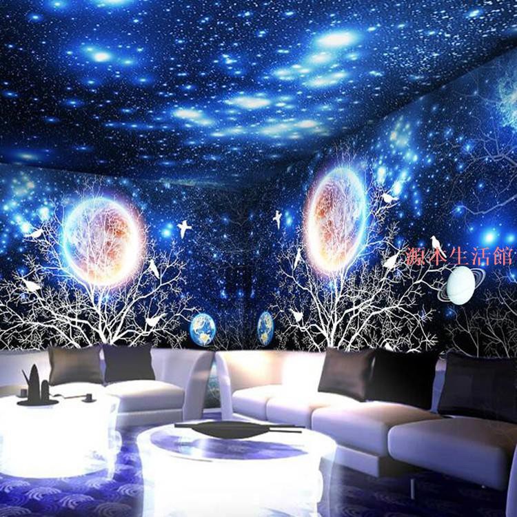 源本生活 3d立體夢幻星球壁紙銀河宇宙臥室客廳背景壁畫星空天花板裝飾墻紙 蝦皮購物