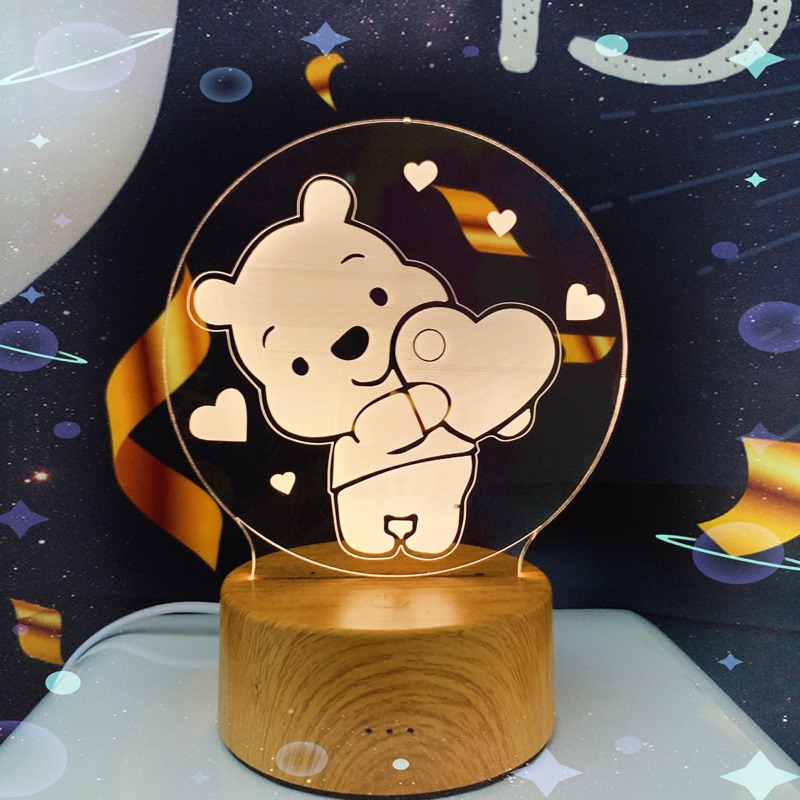 🔥24H寄出🔥 小熊維尼 3D立體燈 生日禮物 交換禮物 聖誕禮物 史迪奇.史努比.蠟筆小新.米奇/禮物/情人節禮物