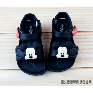 【螃蟹小舖】18號 童鞋 Disney 迪士尼 米奇 防水涼鞋 黑 D119381