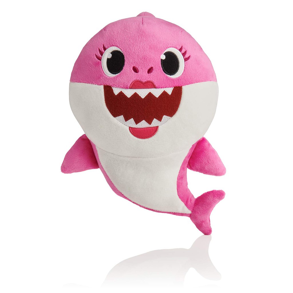 Pinkfong 碰碰狐 Baby Shark 粉色鯊魚媽媽發聲絨毛娃娃 鯊魚寶寶家族會唱歌安撫毛絨玩偶玩具禮物