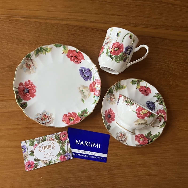【現貨】日本 鳴海 NARUMI x FEILER聯名款 下午茶組 骨瓷 咖啡杯 紅茶杯 馬克杯 點心盤 大盤 日本製