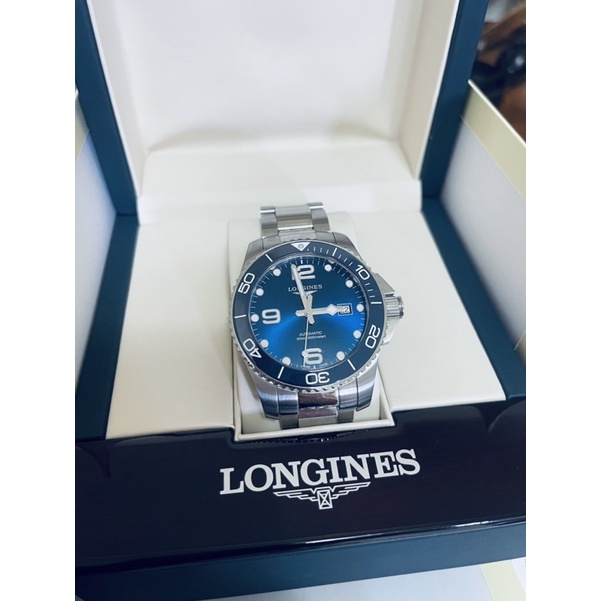 35000👈  LONGINES 浪琴 深海征服者 陶瓷框 潛水 300米 機械錶 藍 43mm