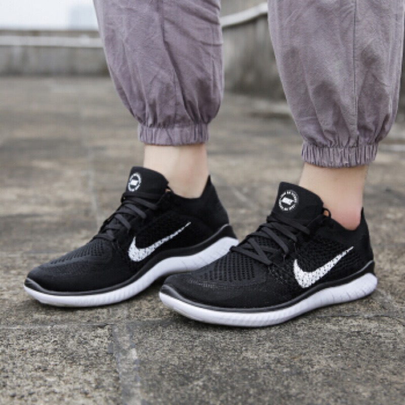 Nike Free Rn Flyknit 18 Black White 蝦皮購物