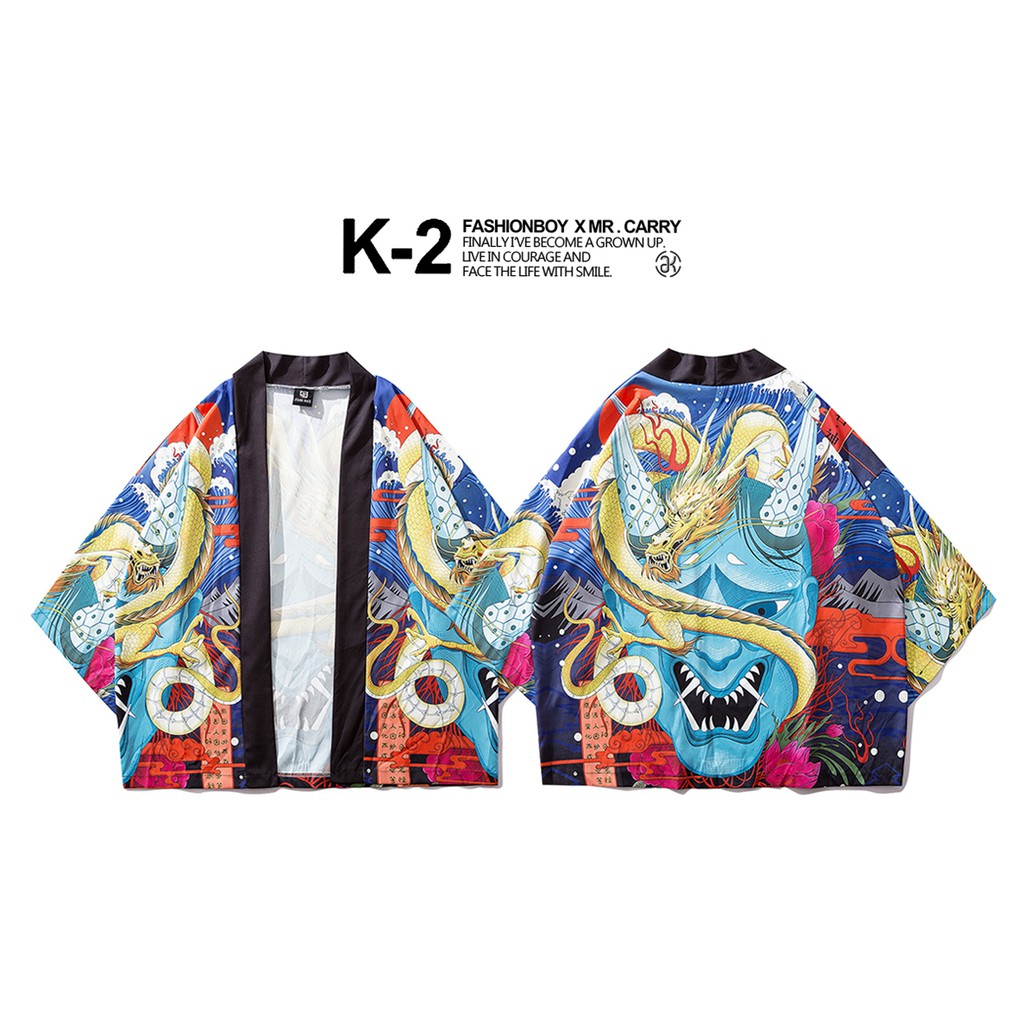 【K-2】春夏新款 日式 傳統 般若 龍 浮世繪 海底龍宮 浴袍 道袍 穿搭 情侶款