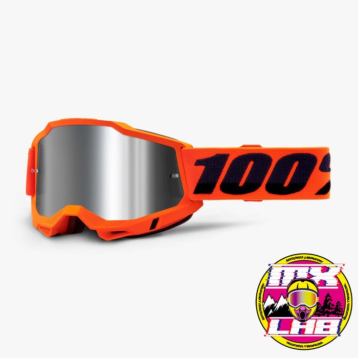 𝕸滑胎實驗室𝖃 100%® Accuri 2 Neon Orange 護目鏡 電鍍銀 電鍍片 防霧 防刮 越野 滑胎