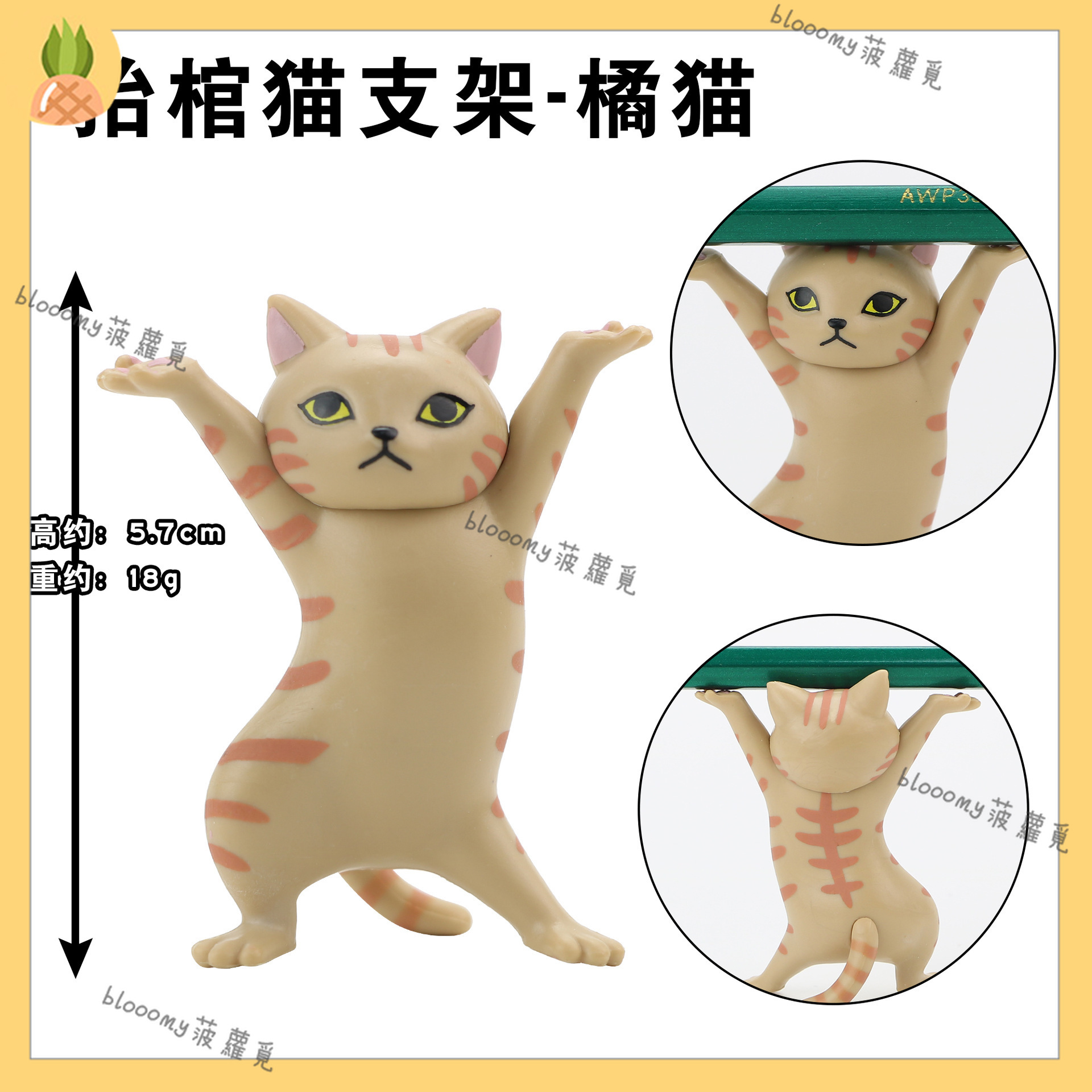 ⭐菠蘿覓⭐現貨抖音tiktok同款抬棺貓貓咪筆架筆拖文具置物架貓咪公仔 