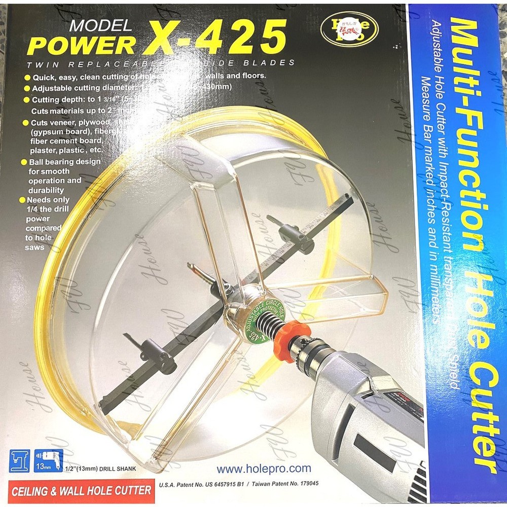 附發票 power x-425 42.5 公分 鎢鋼自在錐 附防塵 多功能防塵罩鑽孔器 自在錐/取孔器 附外盒 夾頭電鑽