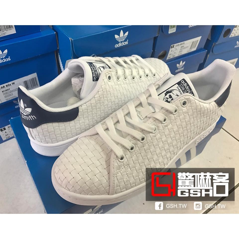 Adidas Stan Smith 編織 白藍 經典 鞋 BB0051