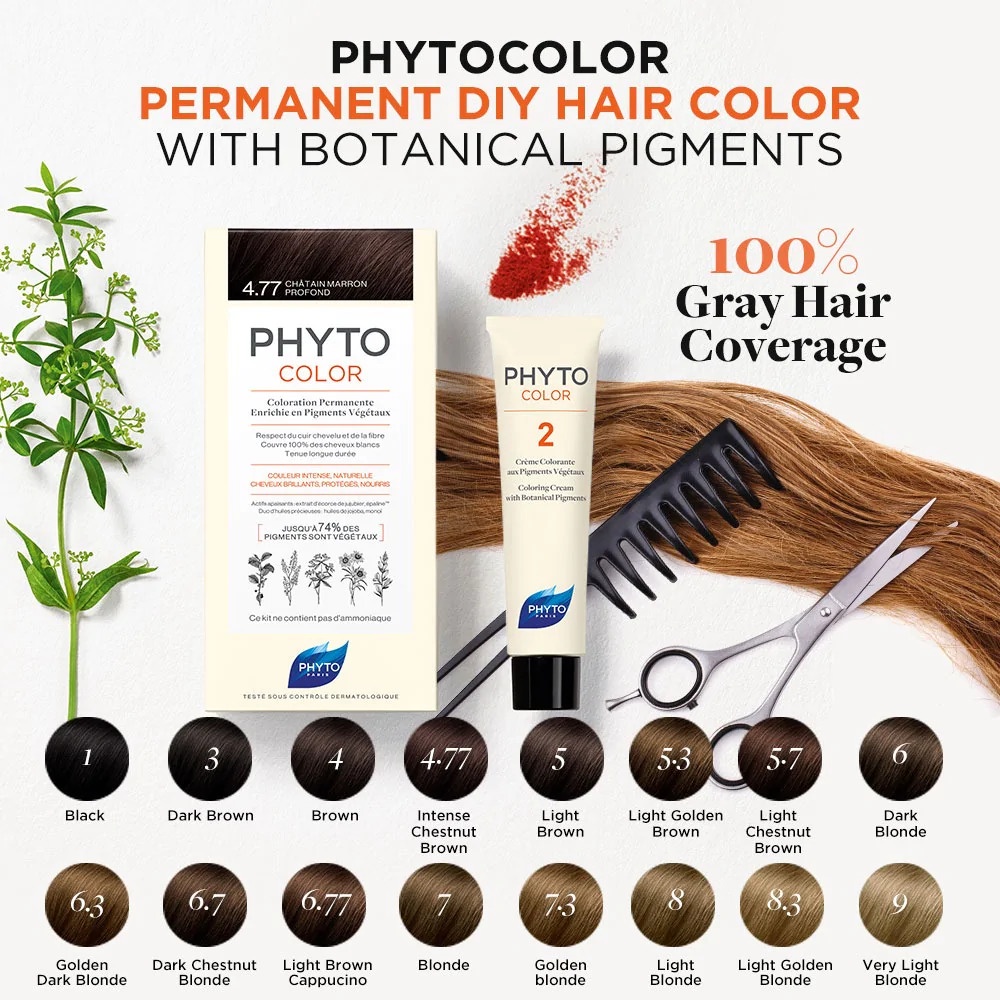 法國 Phyto 髮朵 染髮劑 染髮 天然植物染髮霜 深棕色 栗子色 3號 4號