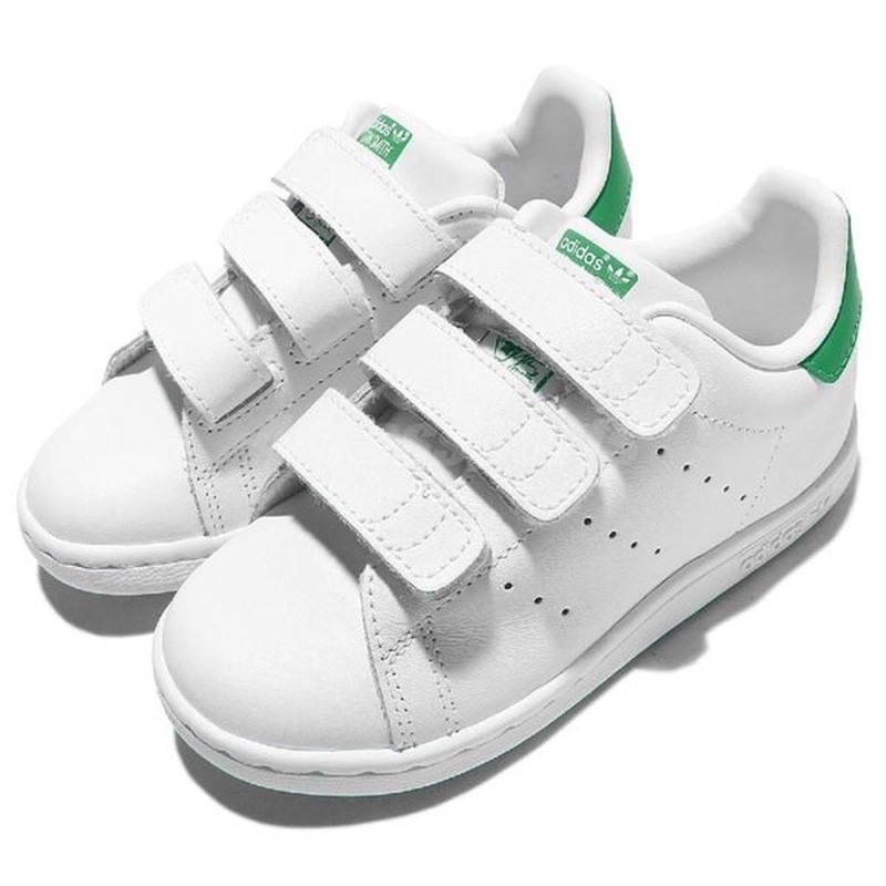 Adidas Stan Smith CF Child 白綠 三葉草 魔鬼氈 皮革 小童鞋 休閒 M20609 DOT聚點