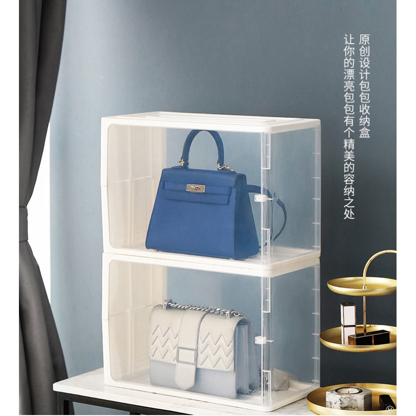 收納盒落地整理箱手辦漫畫圖書收納箱透明儲物箱包包收納神器防塵 蝦皮購物