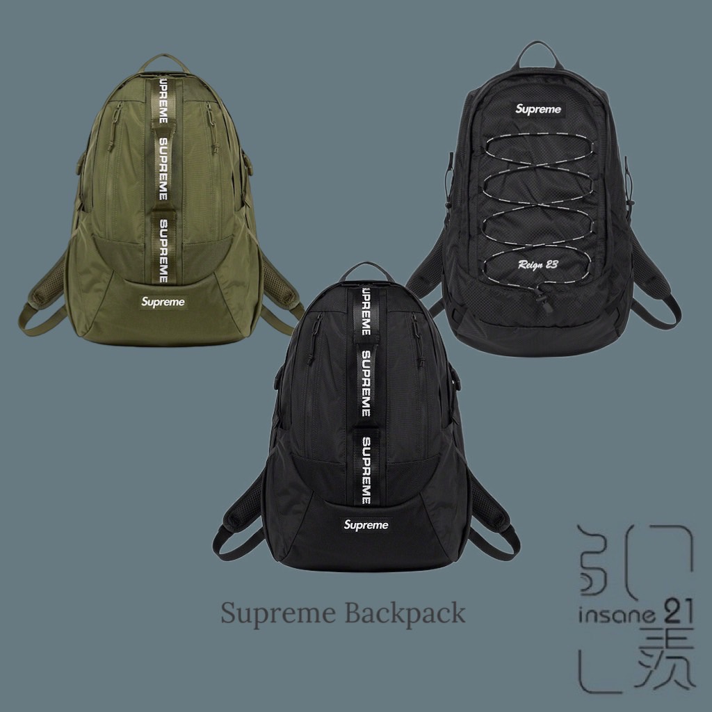 SUPREME BACKPACK FW22B7 後背包 黑 BOX LOGO 軍綠 情侶款【Insane-21