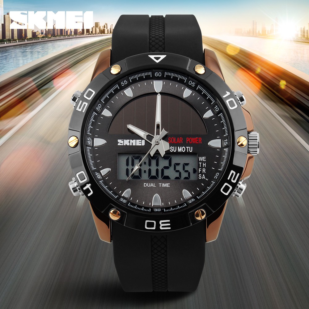 時刻美1064 SKMEI熱銷男錶創意太陽能電子表 運動戶外防水手錶批發男士腕錶