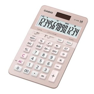 【春麗時間】CASIO 櫻花粉 商用計算機 14位數 太陽能雙電力 大型顯示幕 JS-40B-PK