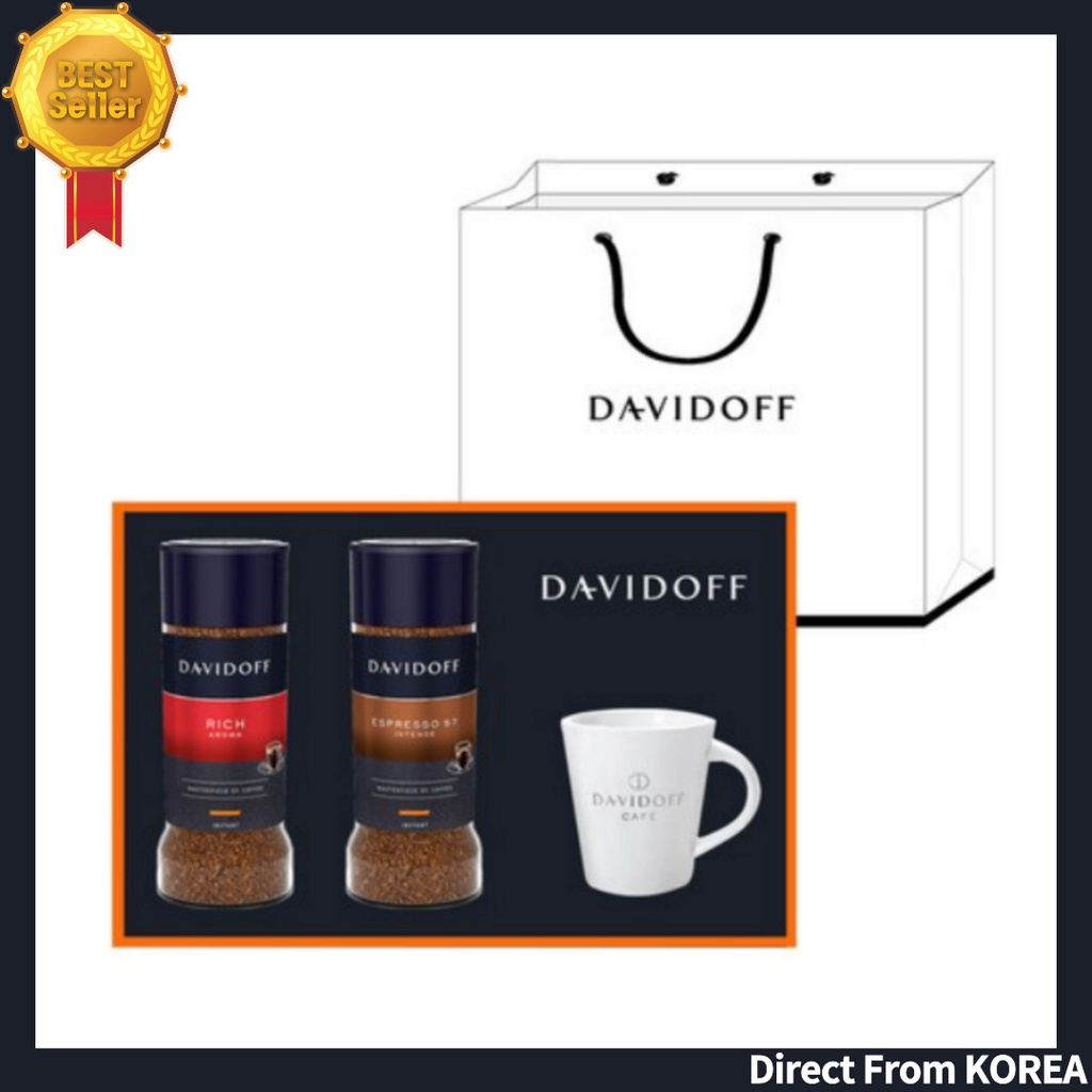 DAVIDOFF 咖啡禮盒 (濃郁香氣 100g + 濃縮咖啡 100g + 咖啡杯 150ml)