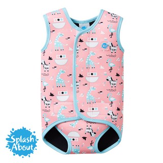 《Splash About 潑寶》BabyWrap 包裹式保暖泳衣 -粉紅動物園