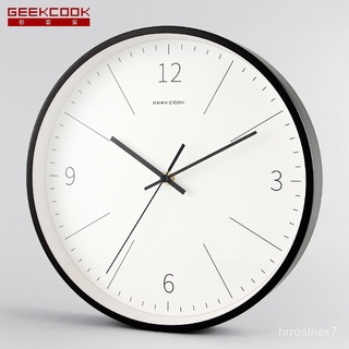 【極速發貨 現貨】Geekcook現代簡約掛鐘客廳靜音臥室圓形石英鐘錶創意時鐘個性掛錶-石英鐘-家居-鐘錶
